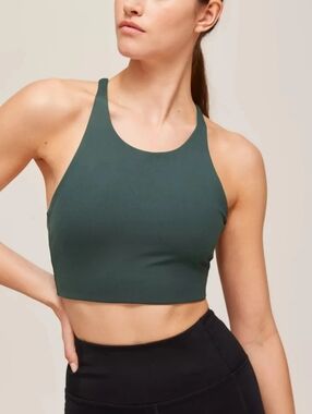 Girlfriend Collective Topanga Sports Bra Moss Deep Teal Small